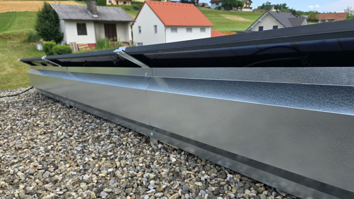 Windschutz 25/30 ° für Flachdach - Montagesystem
