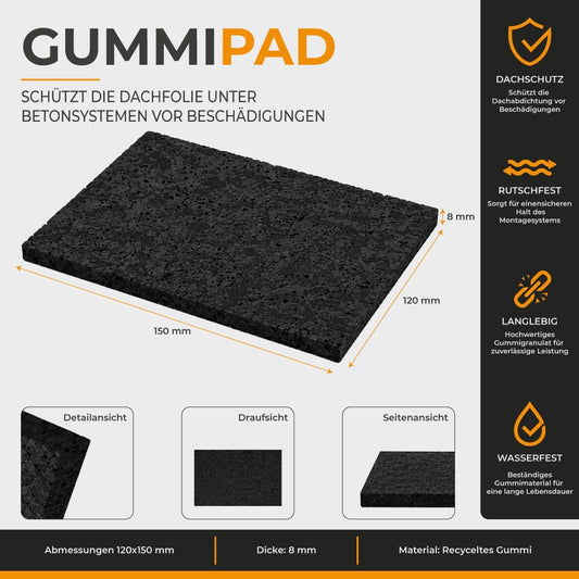 GummiPad für Flachdach-Montagesystem (2stk)