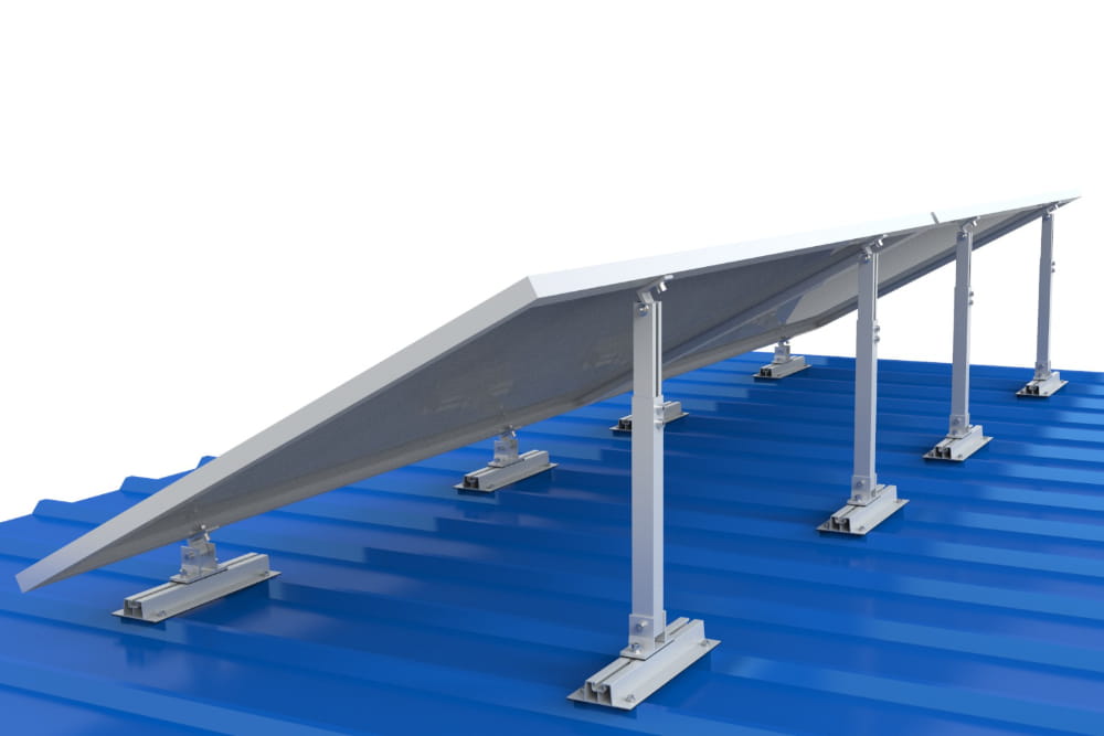 Verstellbare Konstruktion (Flachdach)  15-30° aus Aluminium