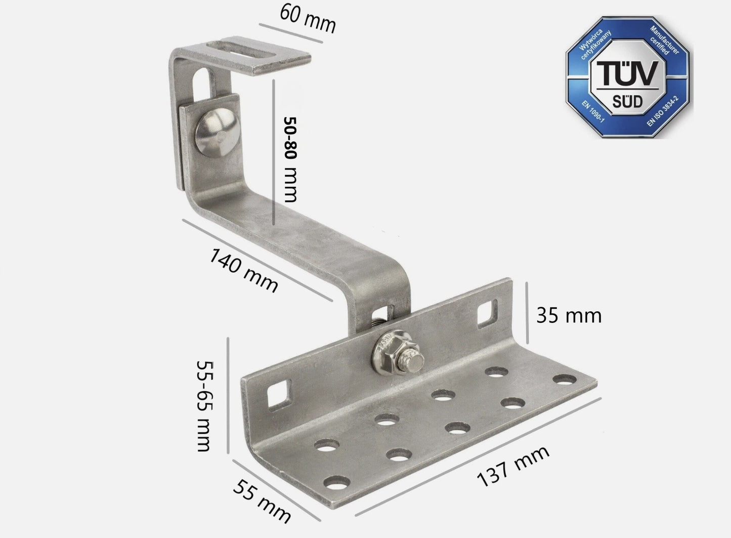 Dachhaken 3x verstellbar dreifach 140mm Extra Verstärktes