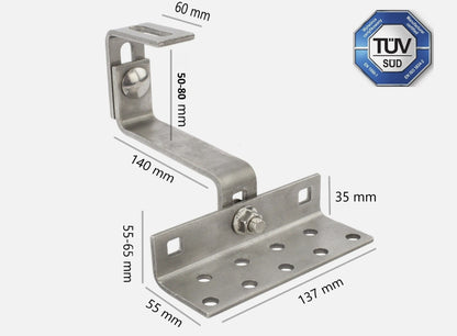Dachhaken 3x verstellbar dreifach 140mm Extra Verstärktes