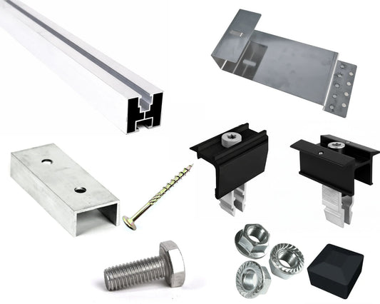 Biberschwanz Ziegeldach Montageset für 1 PV-Modul