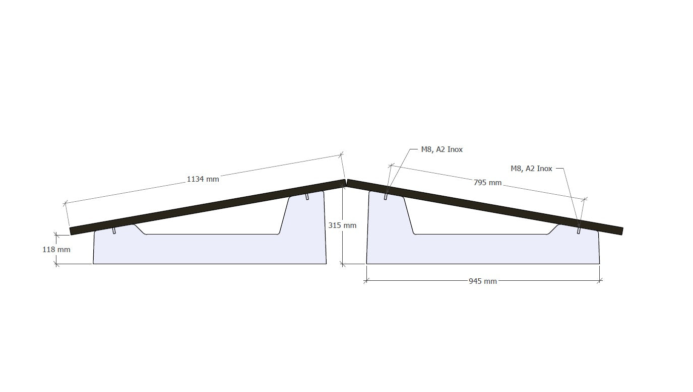 Ballastsystem 10° für Photovoltaiksysteme (Ballast)