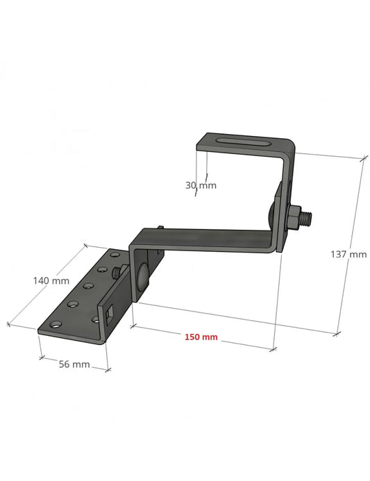 Dachhaken, 3x - verstellbar 150mm H17  für ziegeldach - Edelstahl