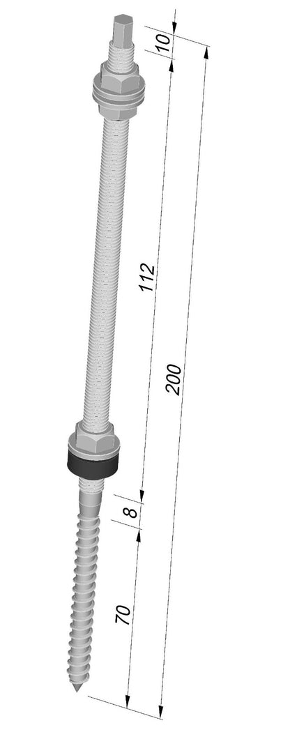M10x200 Stockschrauben Doppelgewindeschraube  A2