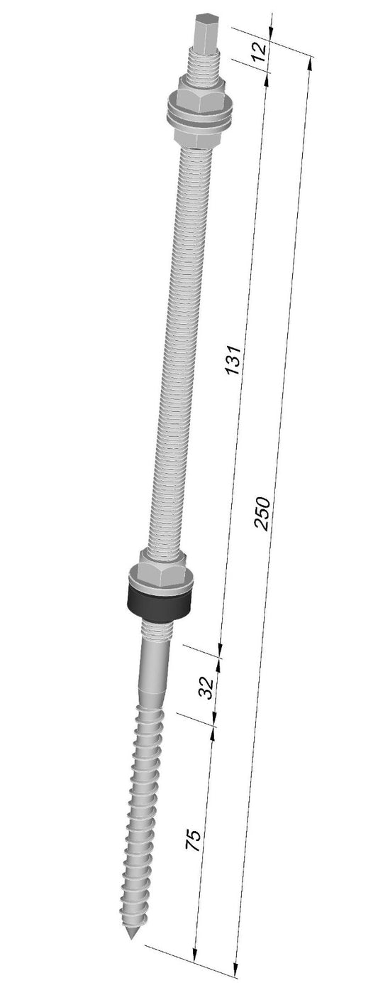 M10x250 Stockschrauben Doppelgewindeschraube A2